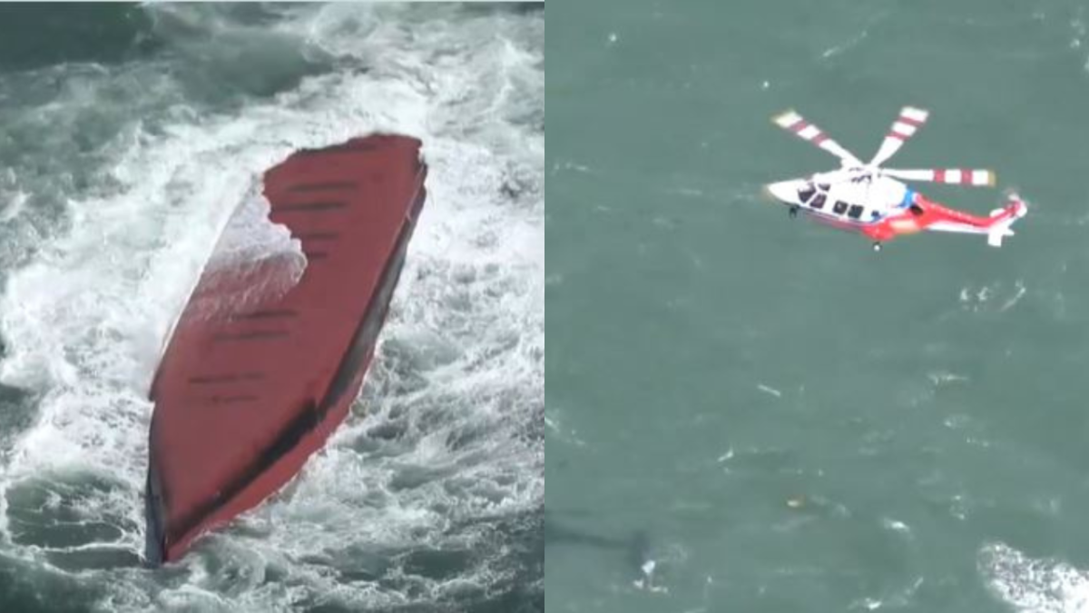 Foto: NHK. Autoridades japonesas ya trabajan con equipos de rescate en barcos y helicópteros para el rescate de la tripulación.