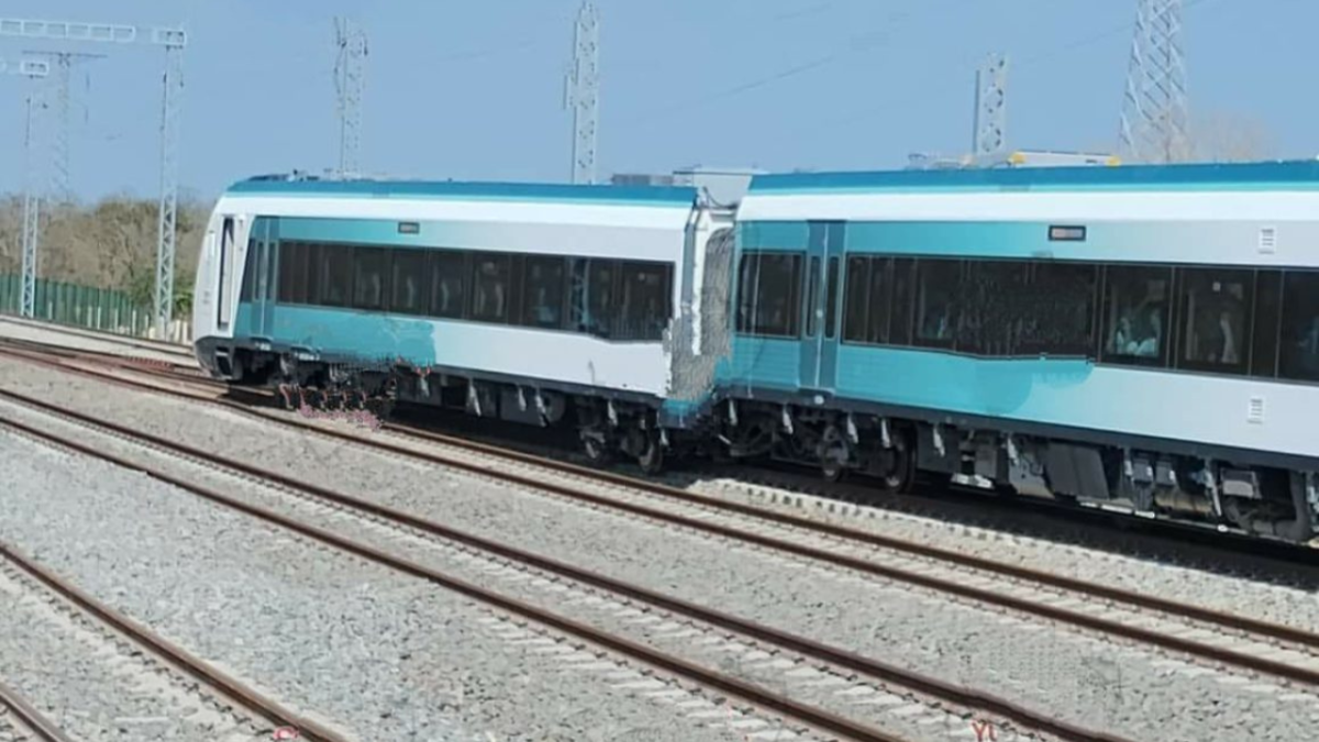 Foto: Quadratín | En la estación "Tixkokob" del Tren Maya se registró el descarrilamiento de uno de los trenes que se encontraban circulando.