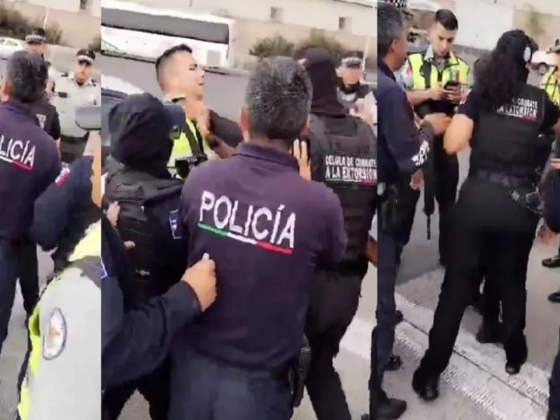 VIDEO: Agentes de la Guardia Nacional y policías de Ecatepec se enfrentan