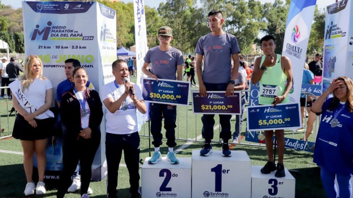 Más de 5 mil asistentes en el Medio Maratón del Día del Papá en San Andrés Cholula