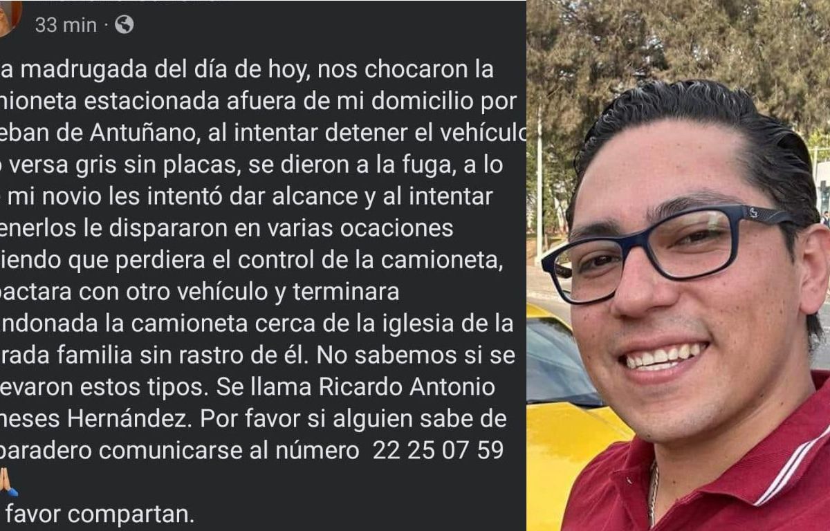 En una noche marcada por la violencia, el señor Ricardo Antonio Meneses ha sido reportado como desaparecido tras un incidente con armas de fuego ocurrido en las primeras horas de este 9 de julio, en el cruce del bulevar Esteban de Antuñano y la 17 Poniente, en Puebla.